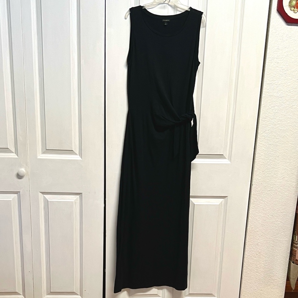 Talbots Black Sleeveless Knot-Waist Maxi Dress Size S